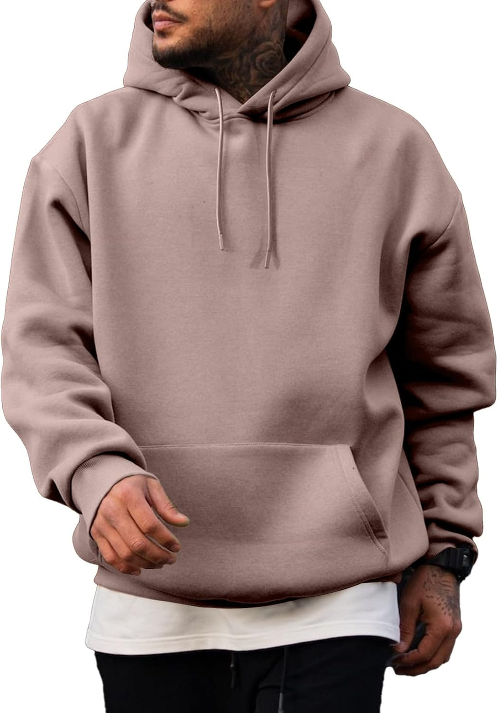 JMIERR Mens Casual Cotton Hooded Collar Drawstring Hoodies Pullover Sweatshirts Casual Long Sleeve Shirts