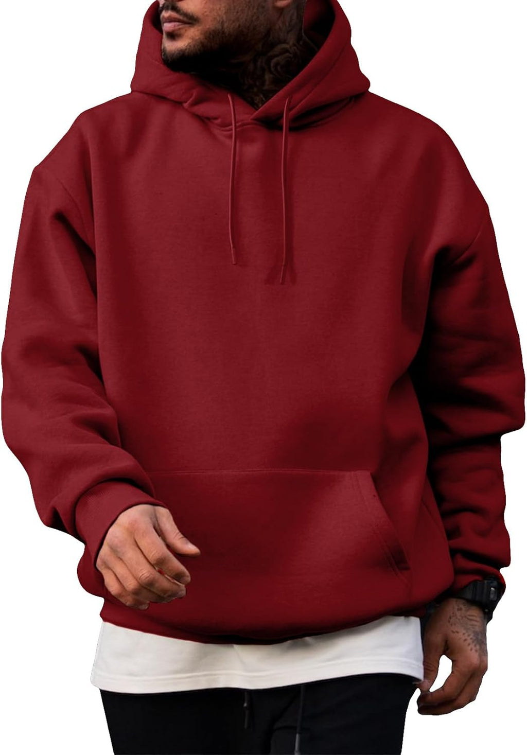 JMIERR Mens Casual Cotton Hooded Collar Drawstring Hoodies Pullover Sweatshirts Casual Long Sleeve Shirts